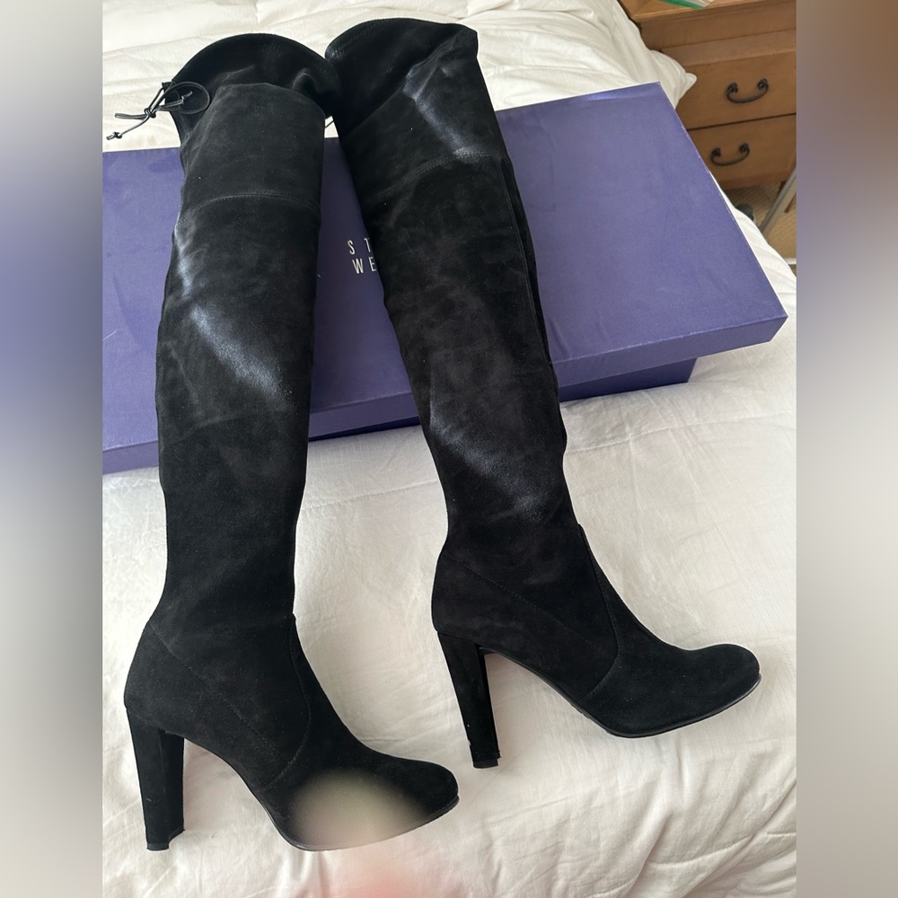 Stuart Weitzman black high heels suede